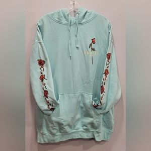 Empyre Sweatshirt Hoodie, Teal With Rose And Skull Artwork, Size XXL, Excellent